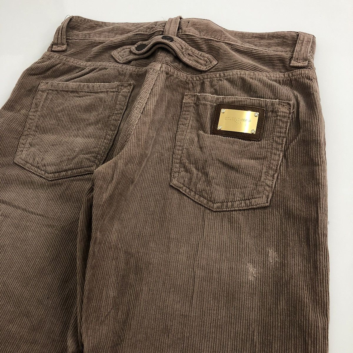 Designer × Dolce & Gabbana × Vintage Vintage Dolce & Gabbana 20 Loose Corduroy Distressed Pants Size US 32 / EU 48 - 3 Thumbnail