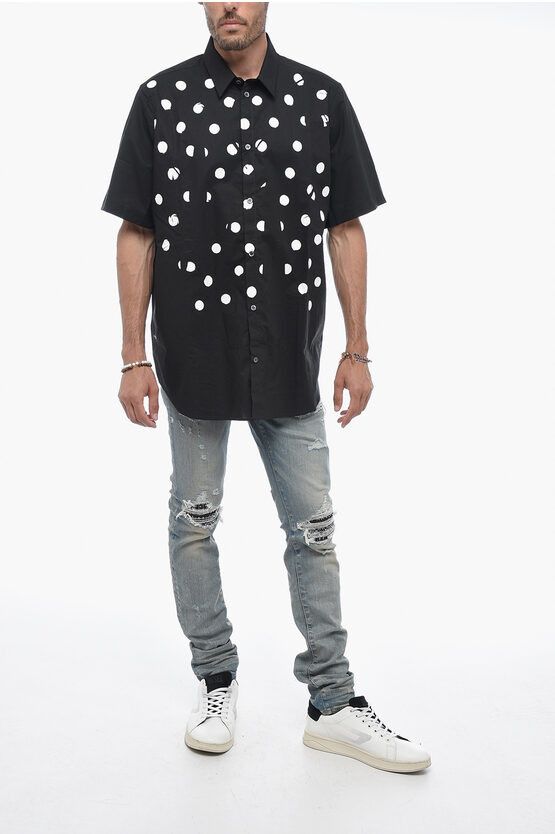 Raf Simons o1mle1124 Short Sleeve Shirt in Black/White Size US M / EU 48-50 / 2 - 4 Thumbnail