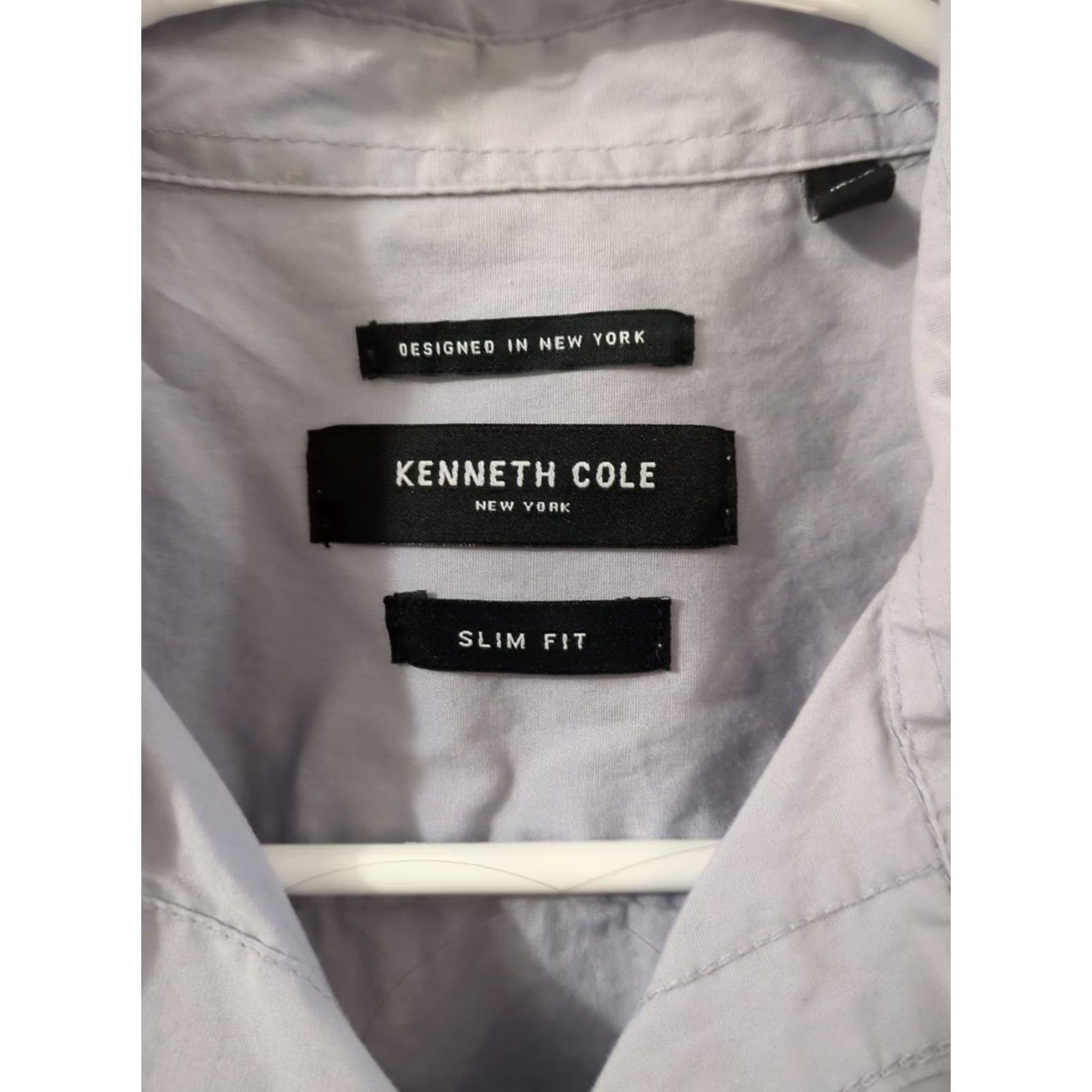 Kenneth Cole Kenneth Cole Men’s Short Sleeve Shirt 2 Pocket Slim Fit Medium Gray/Blue Shirt M Mens Gray Short Sleeve Button-Up Casual Slim Fit Pockets Size US M / EU 48-50 / 2 - 3 Thumbnail