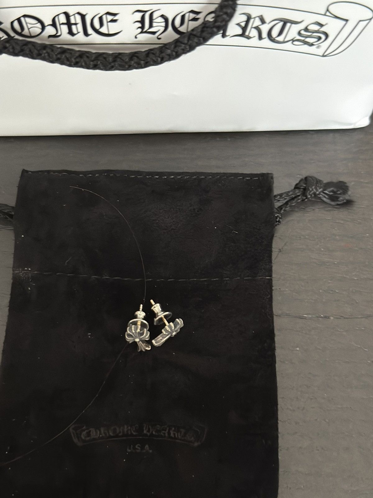 Chrome Hearts Pair of Chrome Hearts Cross Stud Earrings Size ONE SIZE - 4 Thumbnail