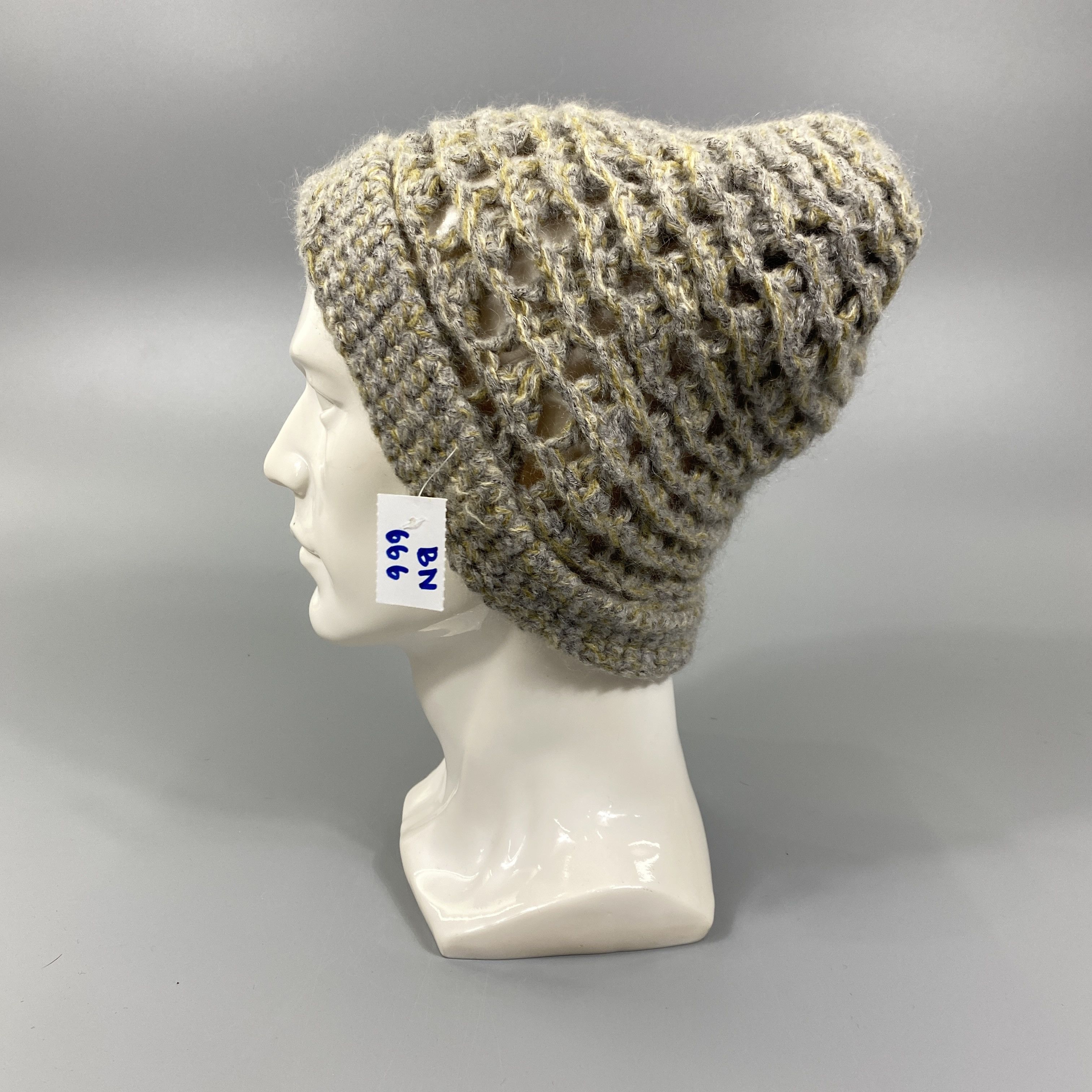 Vintage Brown Knit Snow Cap Hat -BN666 Size ONE SIZE - 1 Thumbnail