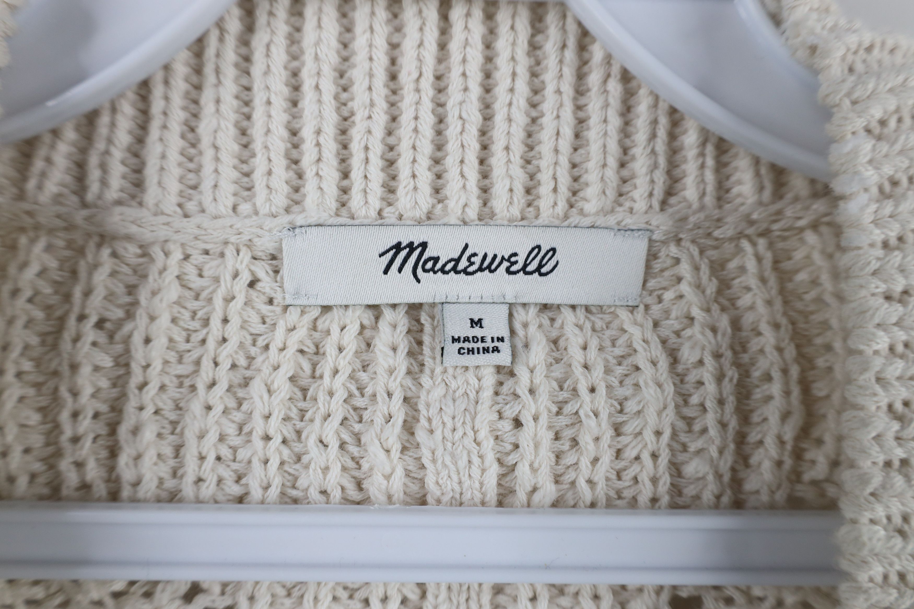 Madewell × Vintage Madewell Cotton Knit Hillview Cardigan Sweater Beige Size M / US 6-8 / IT 42-44 - 7 Thumbnail