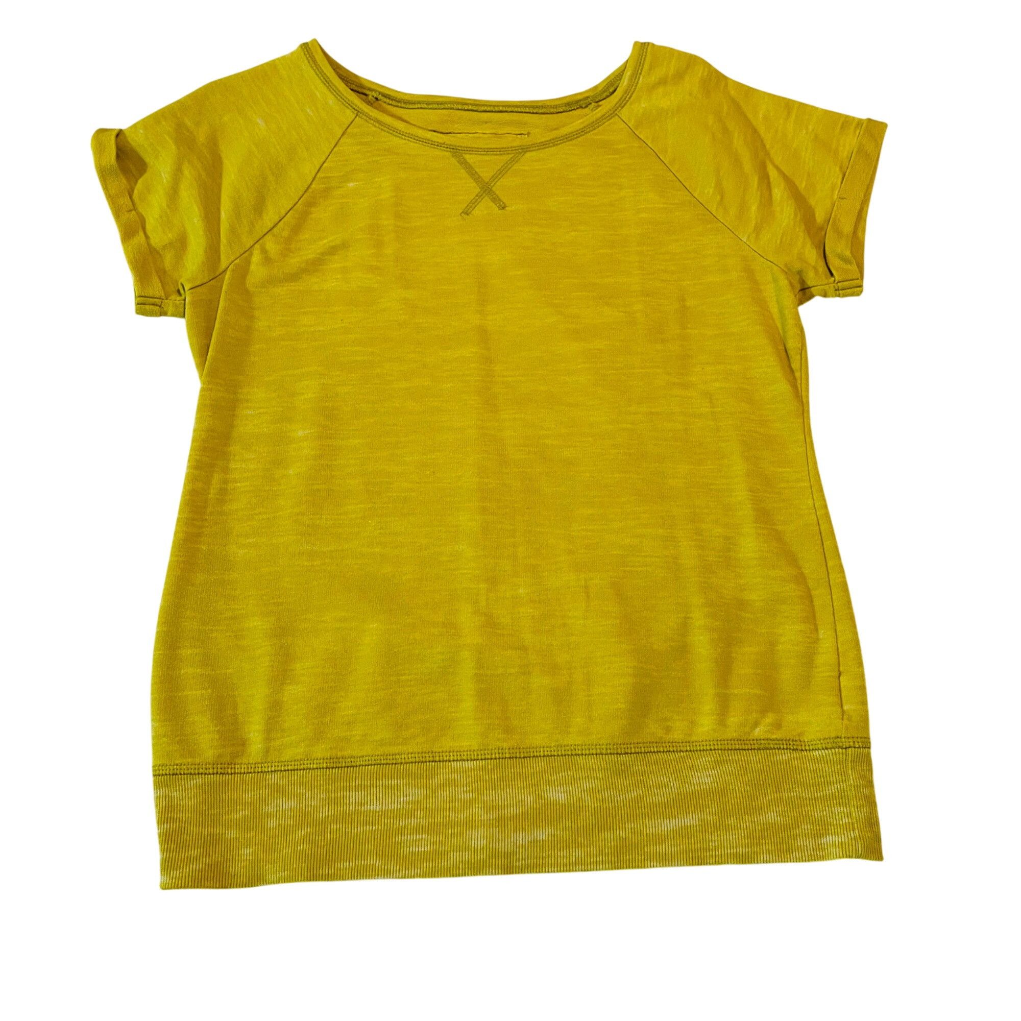 Other Ruff Hewn Womens Casual Yellow Heavier T-Shirt Rolled sleeve Size S / US 4 / IT 40 - 1 Thumbnail