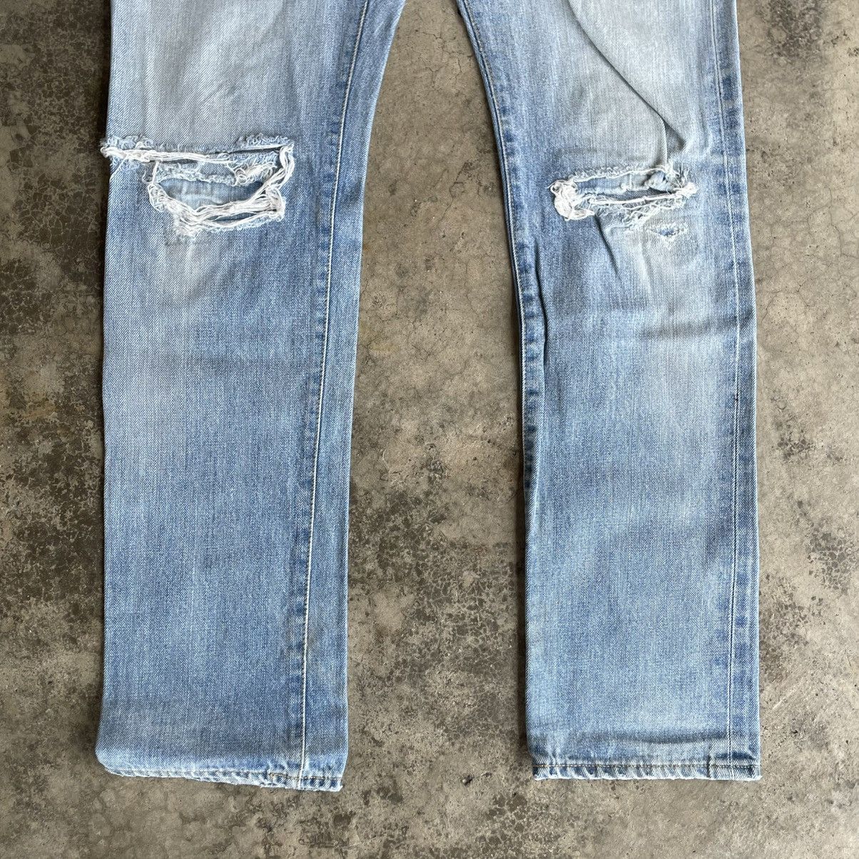 Attachment 🔥Sick🔥🇯🇵Attachment Ripped Distress Selvedge Slim Fit Jeans Size US 31 - 3 Thumbnail