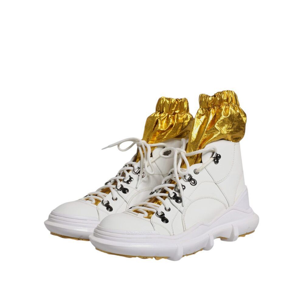 Dolce & Gabbana Dolce & Gabbana White Nylon Galileo High Top Sneakers Shoes Size US 11 / EU 44 - 4 Thumbnail