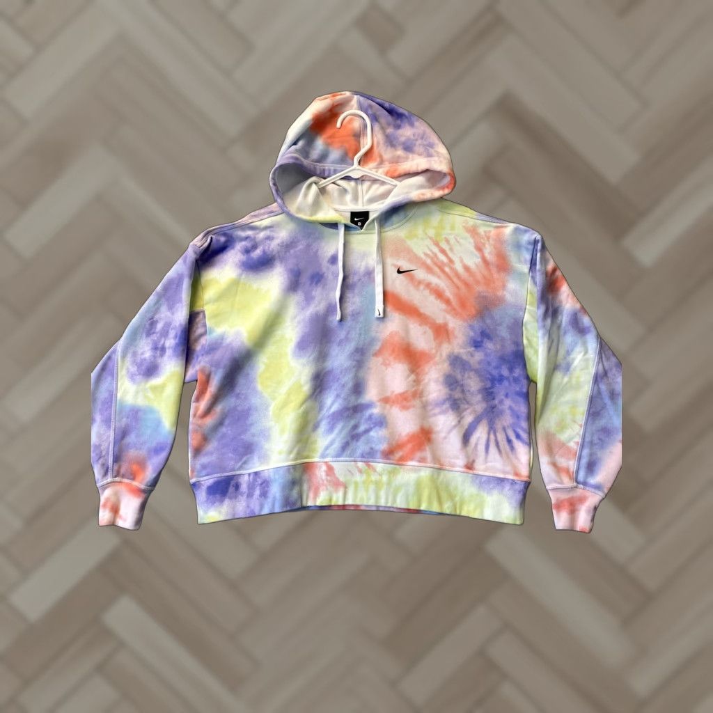 Nike Nike Women's Tie Dye Cropped Hoodie Sweatshirt M Pastel Multicolor Activewear Casual Size M / US 6-8 / IT 42-44 - 1 Thumbnail