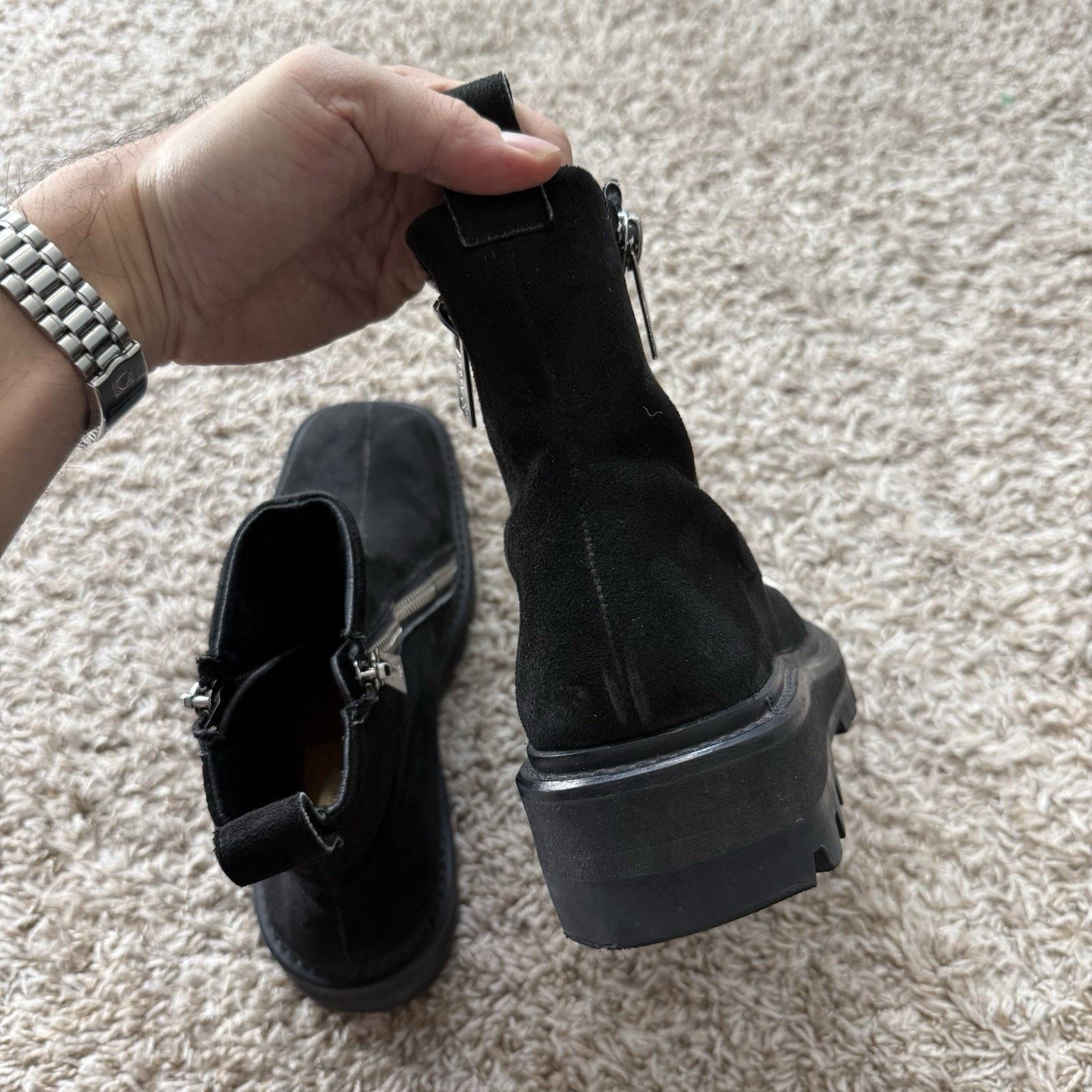 GmbH GmbH Selim Biker Boots Black Suede Double Zip Square Size 43 Size US 9.5 / EU 42-43 - 9 Thumbnail