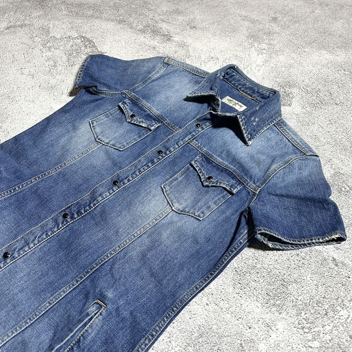 Saint Laurent Paris SAINT LAURENT PARIS Vintage Dresses Blue Denim Size L / US 10 / IT 46 - 23 Thumbnail
