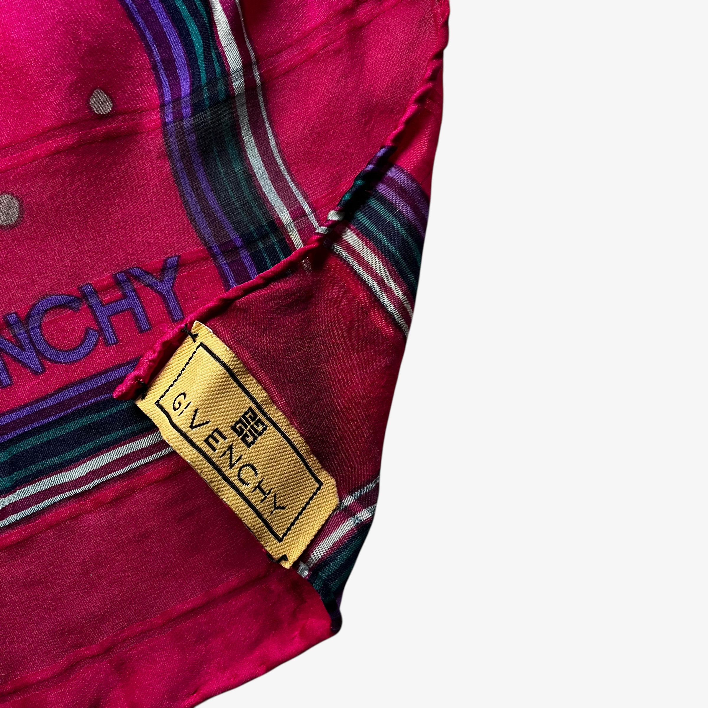 Givenchy Vintage 80s Givenchy Polka Dot Print Pink Silk Scarf Size ONE SIZE - 2 Thumbnail