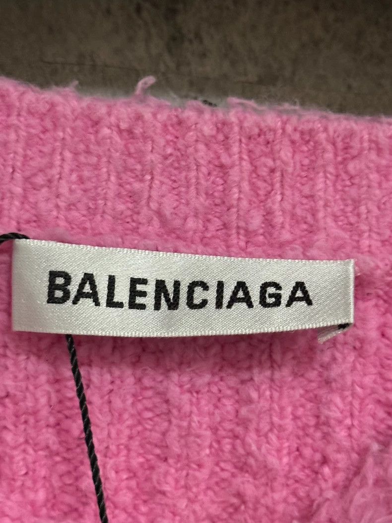 Balenciaga Balenciaga Embroidered Logo Pink Knit Sweater Size S / US 4 / IT 40 - 3 Thumbnail