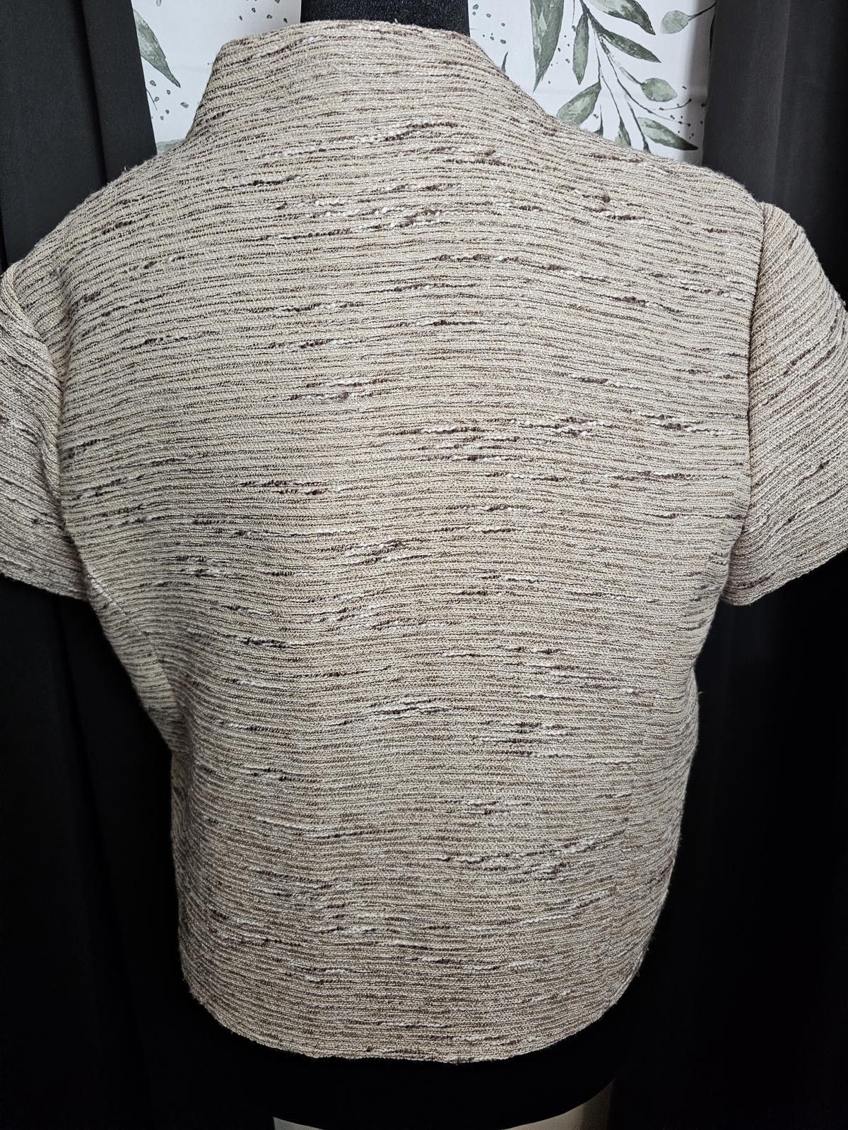 Other Womens Beige Textured Short Sleeve Jacket Size M / US 6-8 / IT 42-44 - 5 Thumbnail