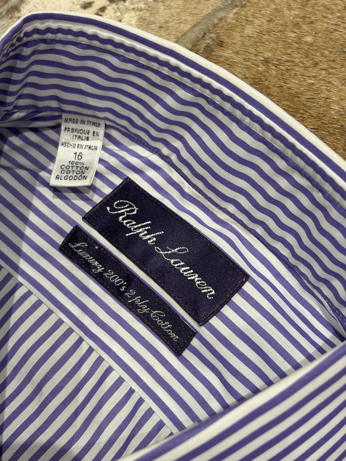 Ralph Lauren Purple Label Ralph Lauren Purple Label – Luxury 100’s 2-Ply Cotton Shirt Size US L / EU 52-54 / 3 - 2 Thumbnail