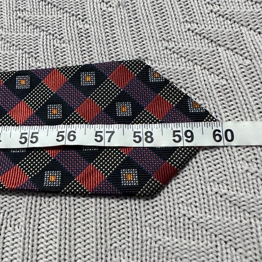 Ermenegildo Zegna Ermenegildo Zegna red and black plaid silk tie Size ONE SIZE - 4 Thumbnail