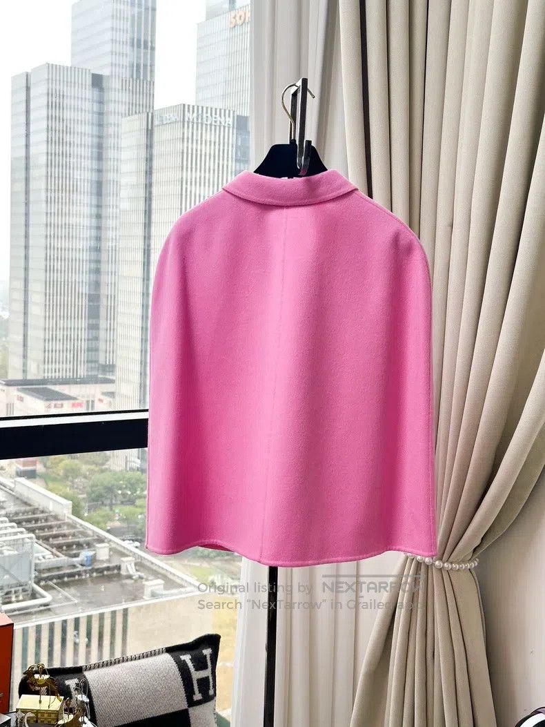 Valentino Valentino Pink sleeveless cape coat Size L / US 10 / IT 46 - 6 Thumbnail