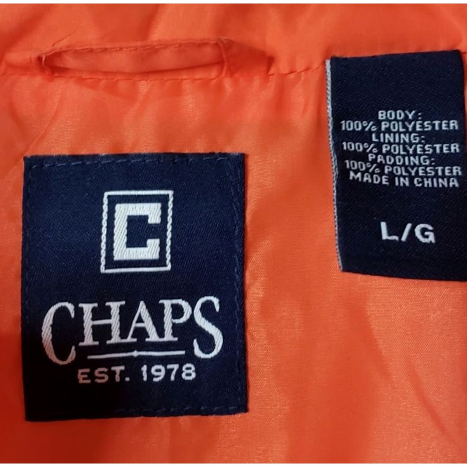 Chaps Chaps Travel Easy Packable Sleeveless Vest Men's Large Orange Quilted Full Zip Size US L / EU 52-54 / 3 - 6 Thumbnail