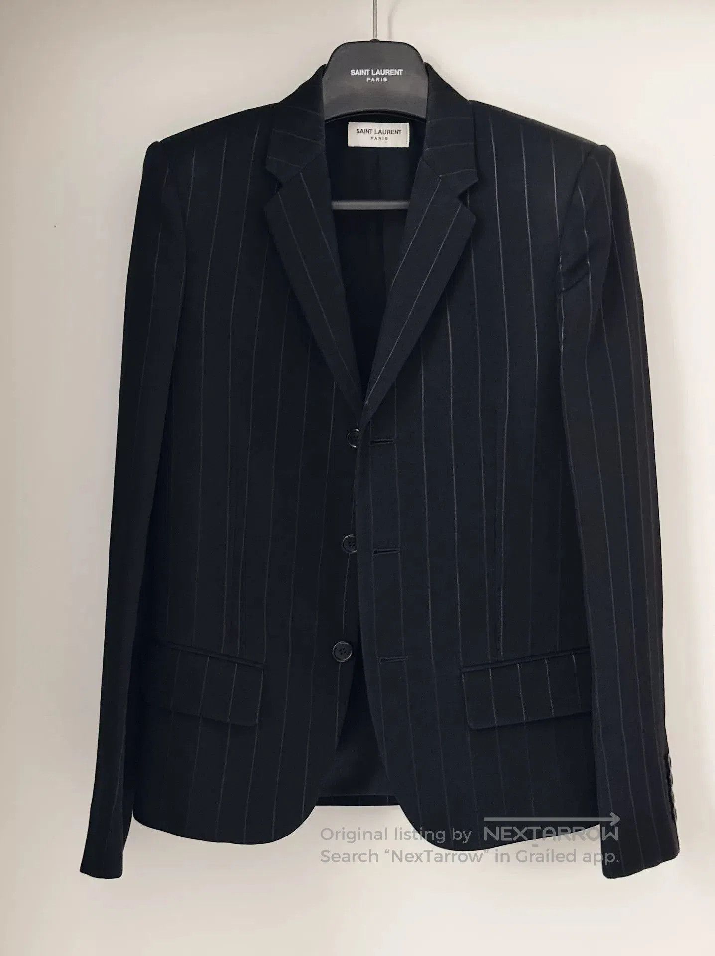 Saint Laurent Paris Saint Laurent Black Pinstriped Blazer. Size US S / EU 44-46 / 1 - 7 Thumbnail