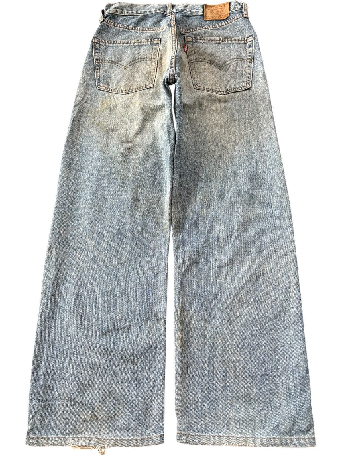 Vintage 90s Levis 504 Mud Wash Patch Distress Baggy Jeans