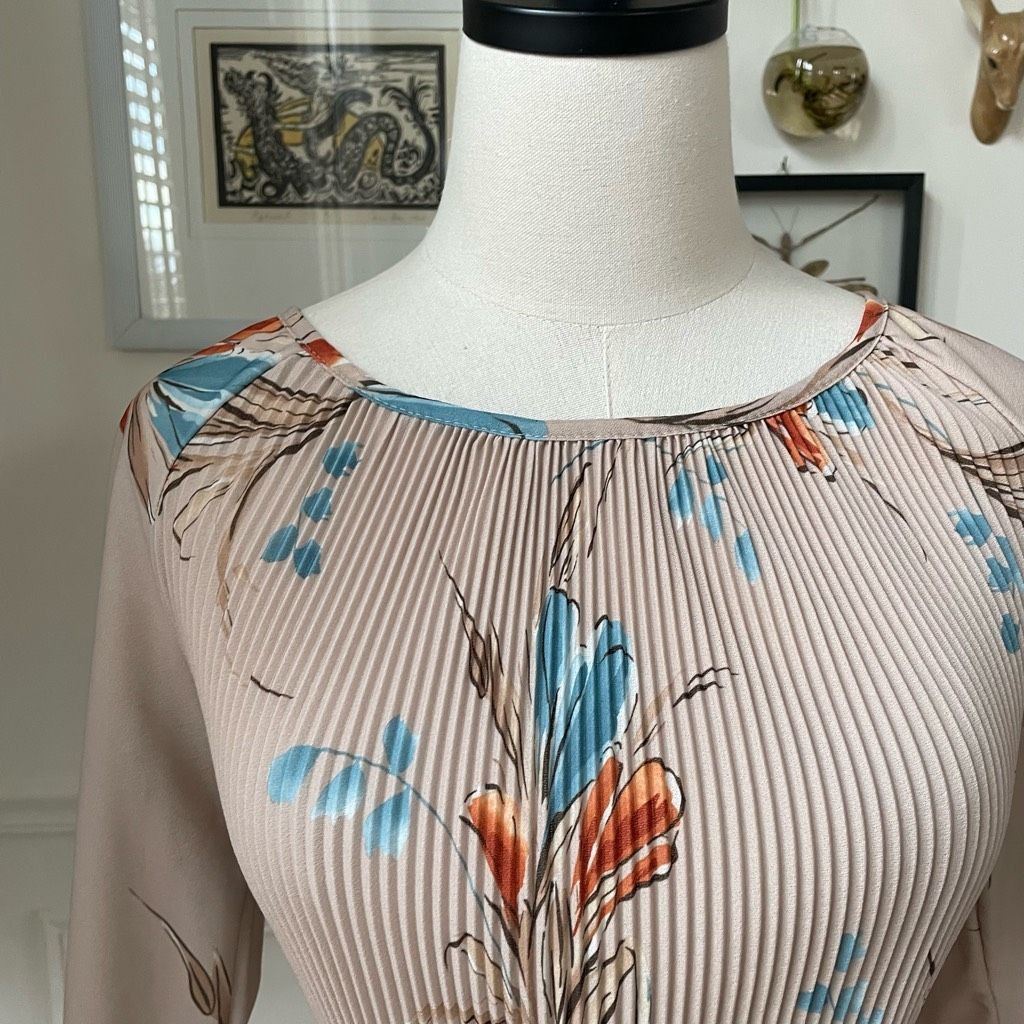 Vintage Vintage 70s Plaza Petites Top Blouse Pleated Floral Balloon Size M / US 6-8 / IT 42-44 - 2 Thumbnail