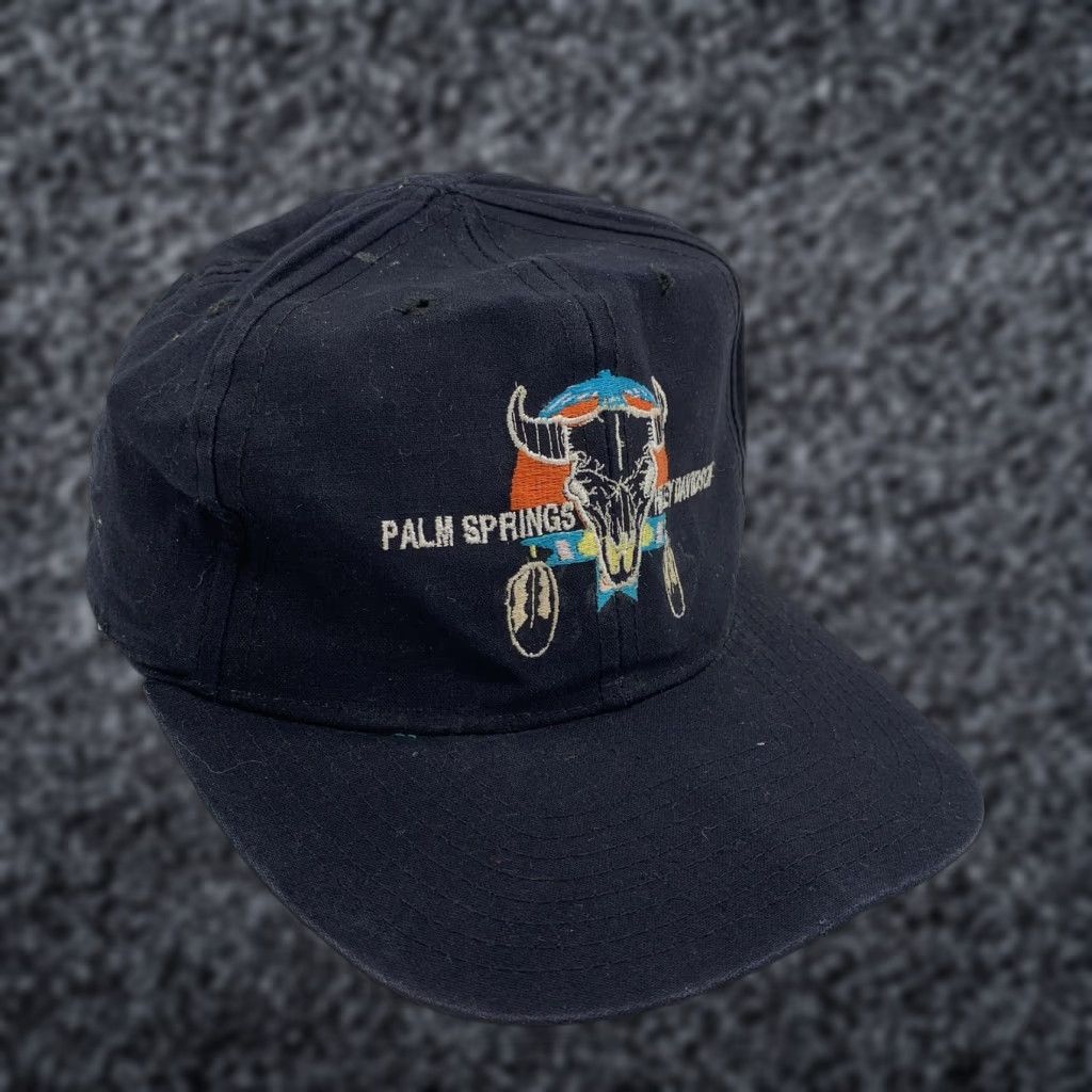 Harley Davidson VINTAGE Harley-Davidson Hat Skull Snap Back Mens Black Palm Springs One Size 90s Mens Hat Size ONE SIZE - 1 Thumbnail