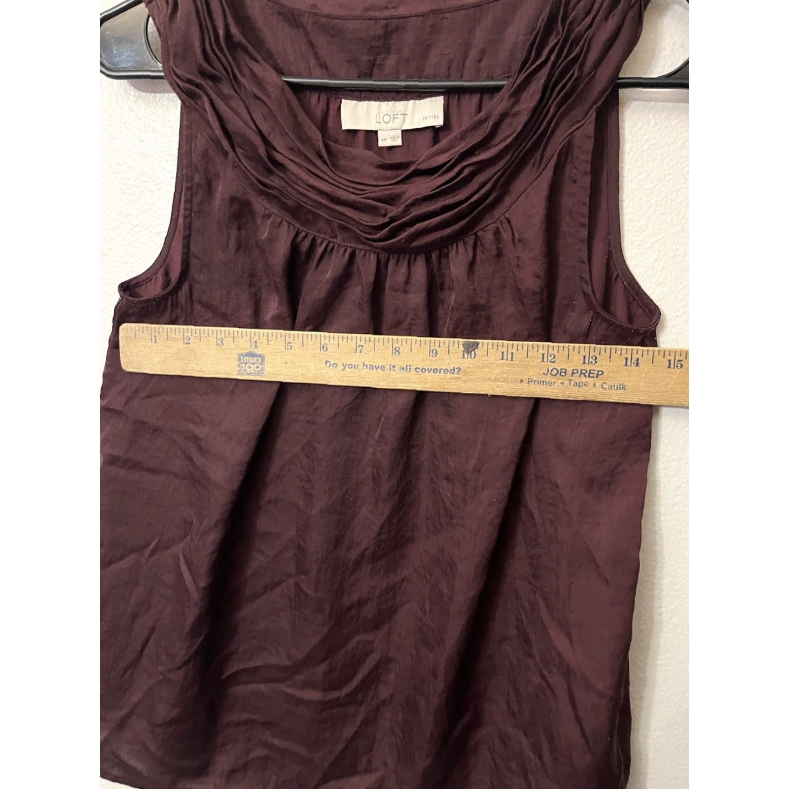 Ann Taylor VINTAGE Ann Taylor Loft Women Tank Top Sleeveless Petite Cotton Blend Maroon Casual 90s Size M / US 6-8 / IT 42-44 - 5 Thumbnail