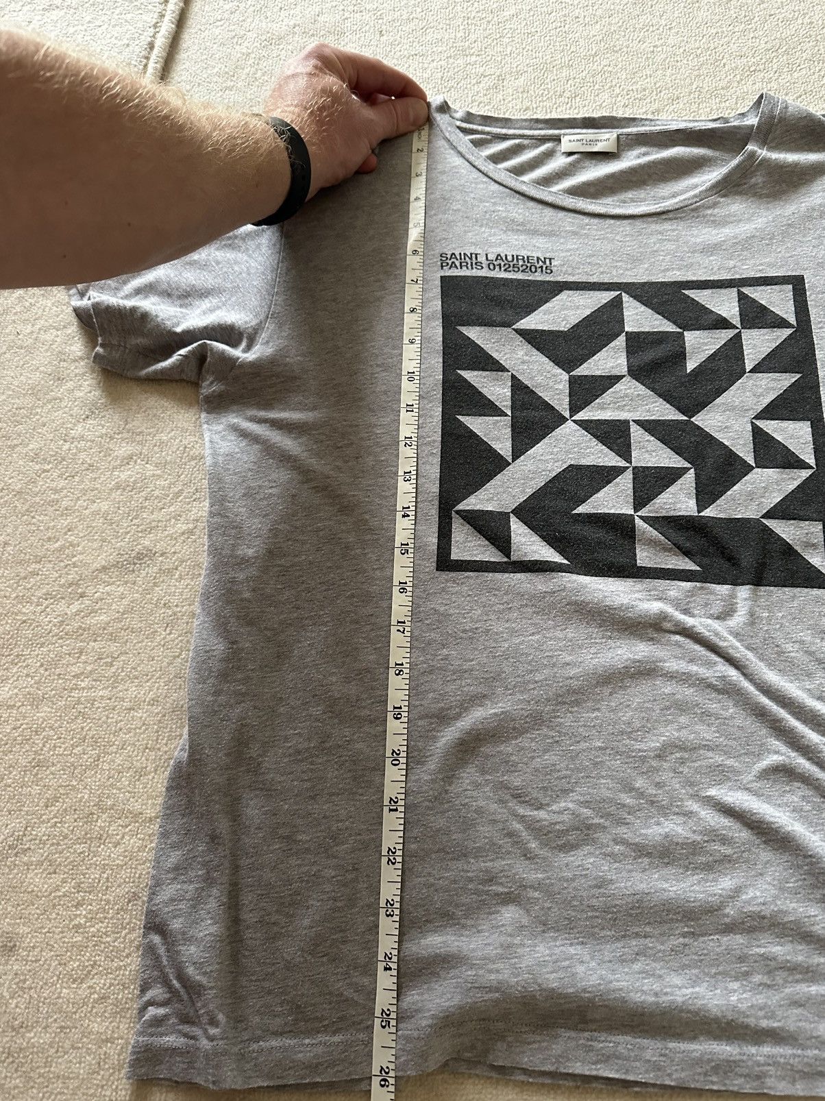 Saint Laurent Paris FW15 Saint Laurent runway show grey t shirt XL Hedi Slimane Size US XL / EU 56 / 4 - 7 Thumbnail