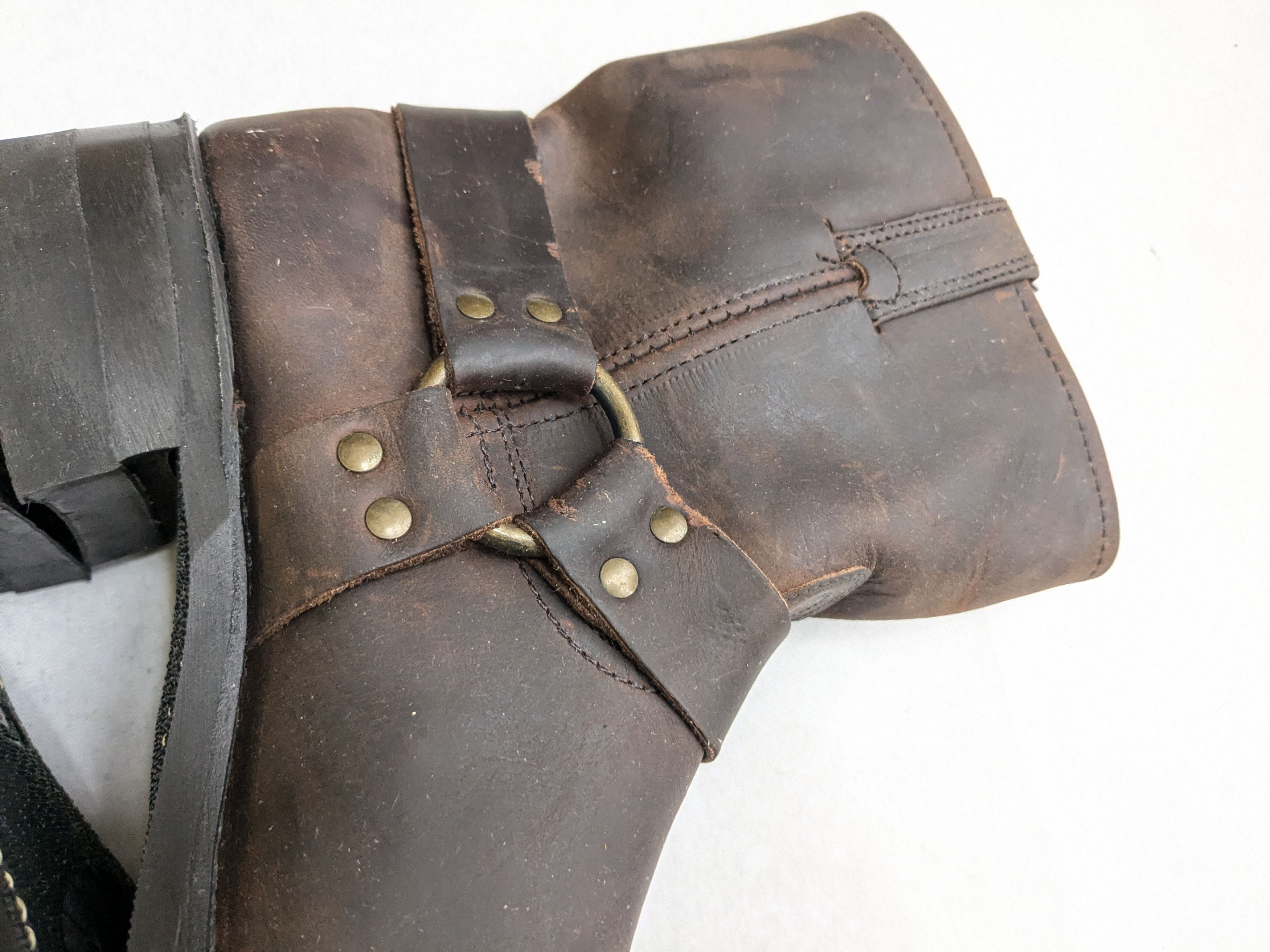 Frye Frye Harness Brown Leather 10 M Leather Buckle Punk Size US 10 / EU 43 - 12 Thumbnail