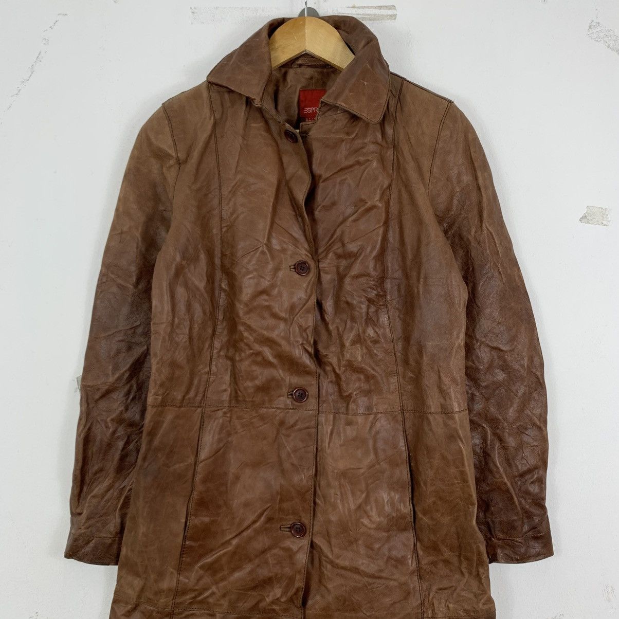 Esprit Vintage ESPRIT Leather Long Coat Size US S / EU 44-46 / 1 - 3 Thumbnail