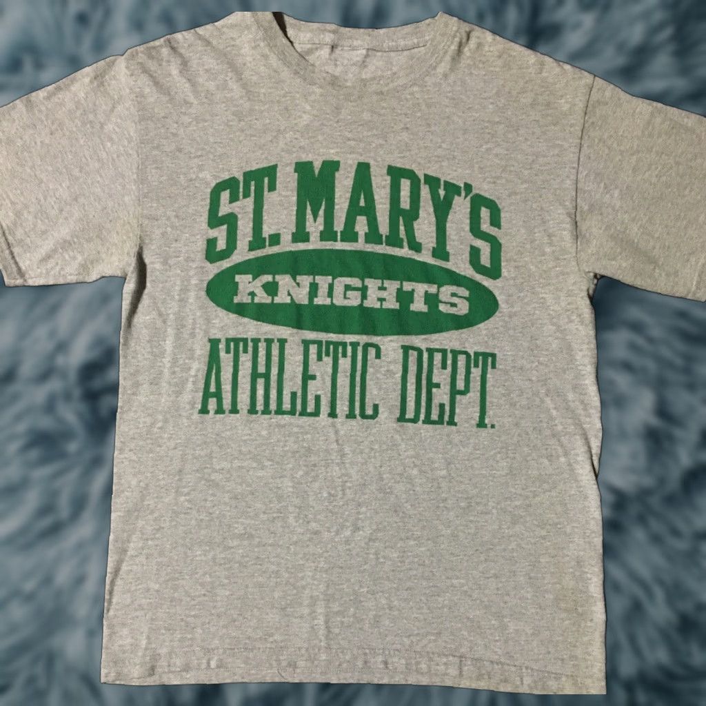 Vintage VINTAGE St. Mary’s Knights Athletics Shirt M Gray 90s Grunge School Sports Track & Field PE Mens Size US M / EU 48-50 / 2 - 1 Thumbnail