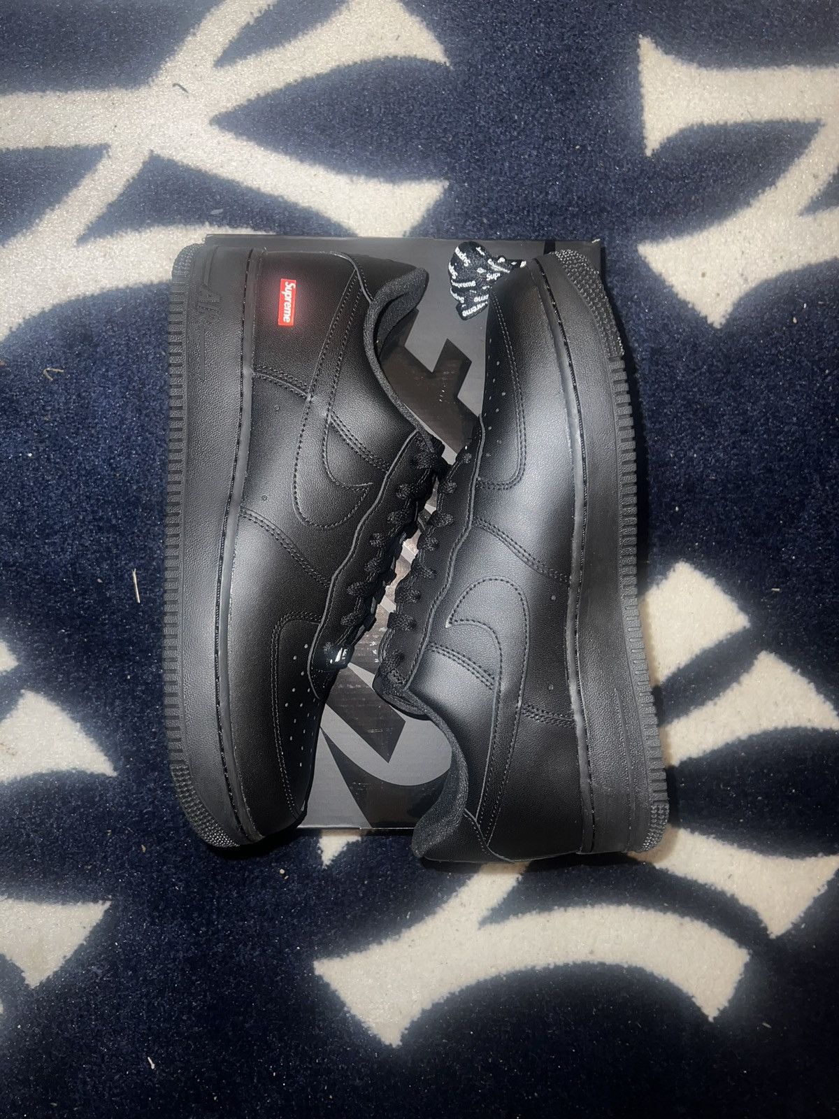 image of Black Supreme Airforce 1 Shoes, Men's (Size 12)