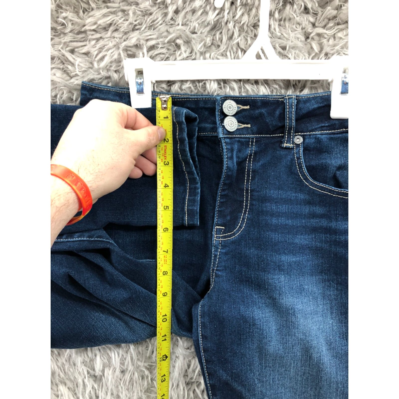 Vintage Maurices Jeans Womens High Rise Skinny Size 4 Dark Wash Blue Denim Size 27" / US 4 / IT 40 - 4 Thumbnail