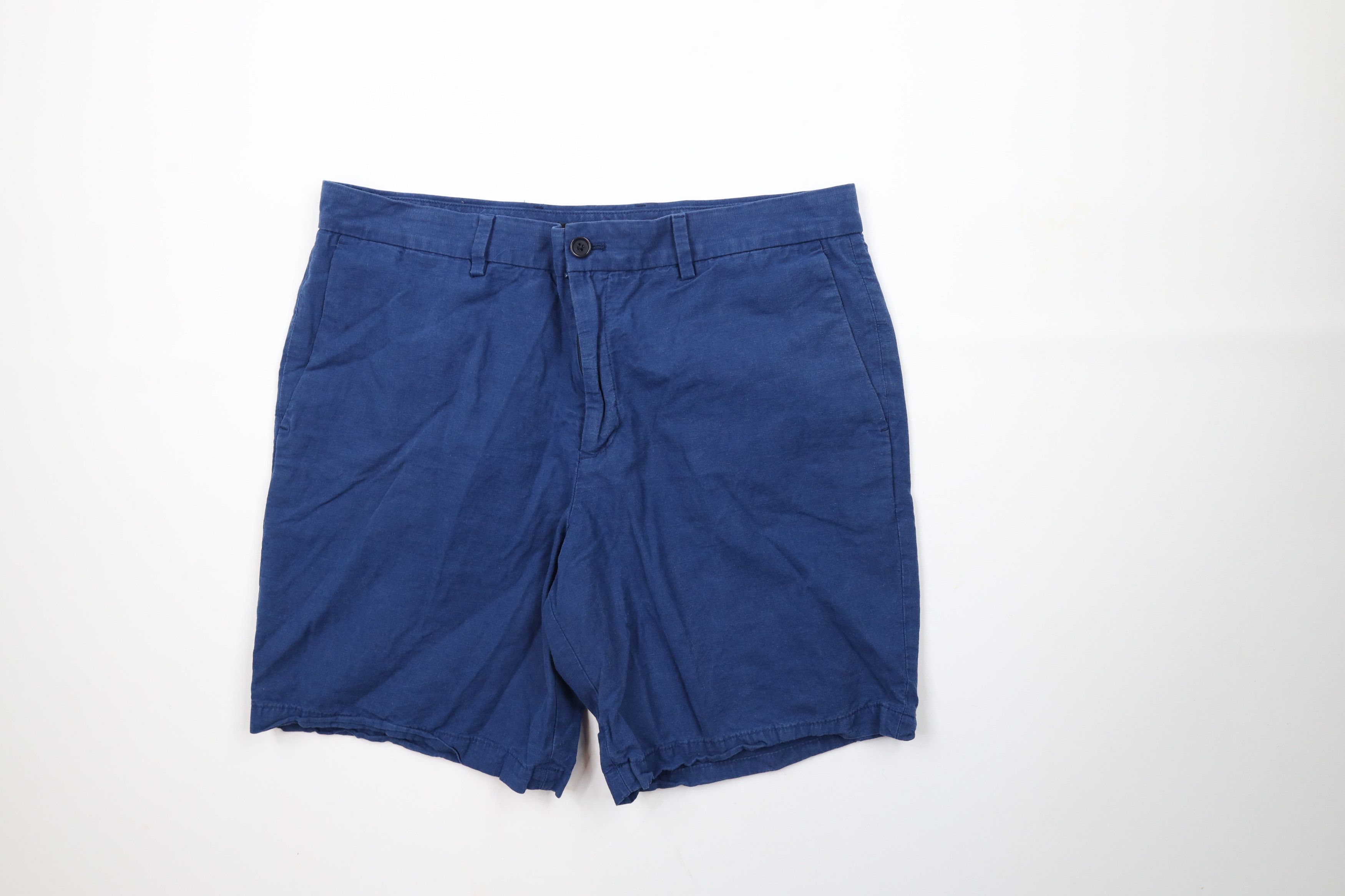 Banana Republic × Vintage Banana Republic Linen Blend Above Knee Chino Shorts Blue Size US 36 / EU 52 - 1 Thumbnail