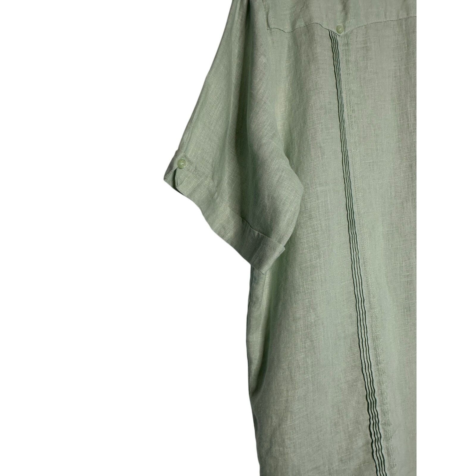 Cubavera Cubavera light green linen short sleeves shirt size medium Size US M / EU 48-50 / 2 - 16 Thumbnail