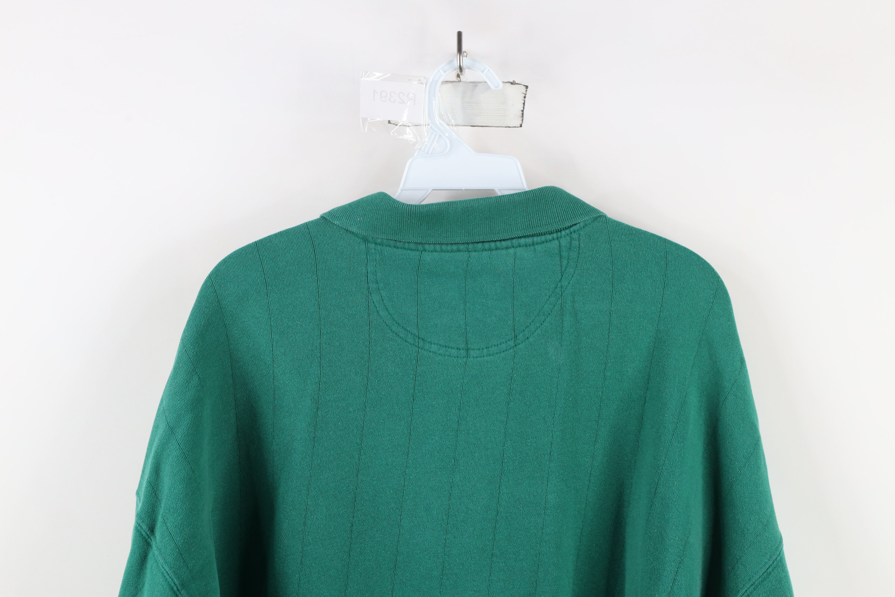 Vintage Vintage 90s Streetwear Collared Pullover Sweatshirt Green Size US XL / EU 56 / 4 - 12 Thumbnail