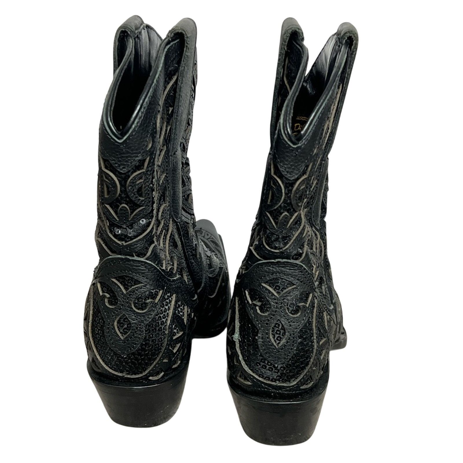 JB Classics JB Dillon Reserve Womens Cowgirl Leather Boot Black Sequin Size US 6 / IT 36 - 6 Thumbnail