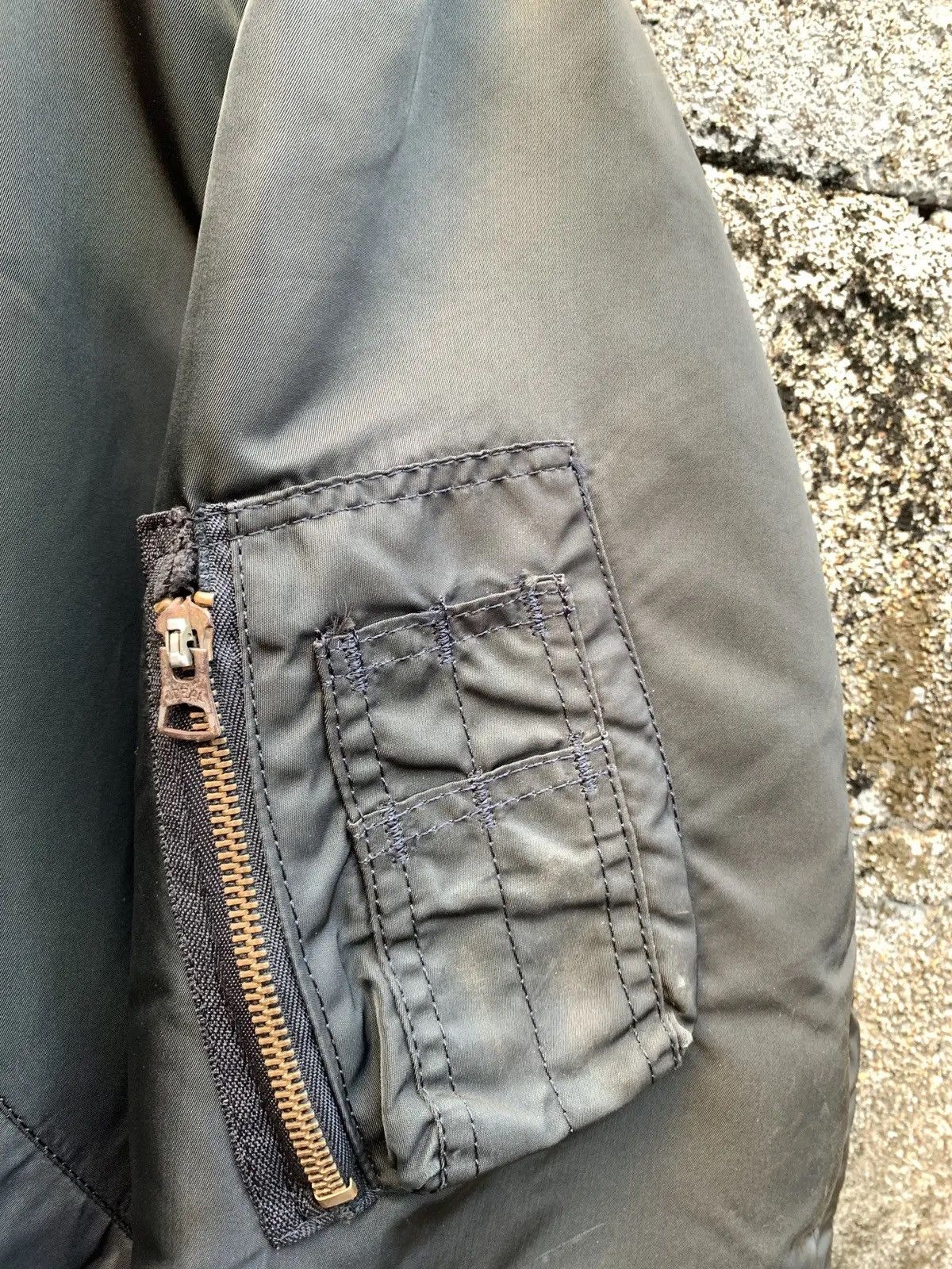 Buzz Rickson's Vintage 90s Alpha Industries MA-1 Flight Jacket Faded Black Size US XL / EU 56 / 4 - 5 Thumbnail