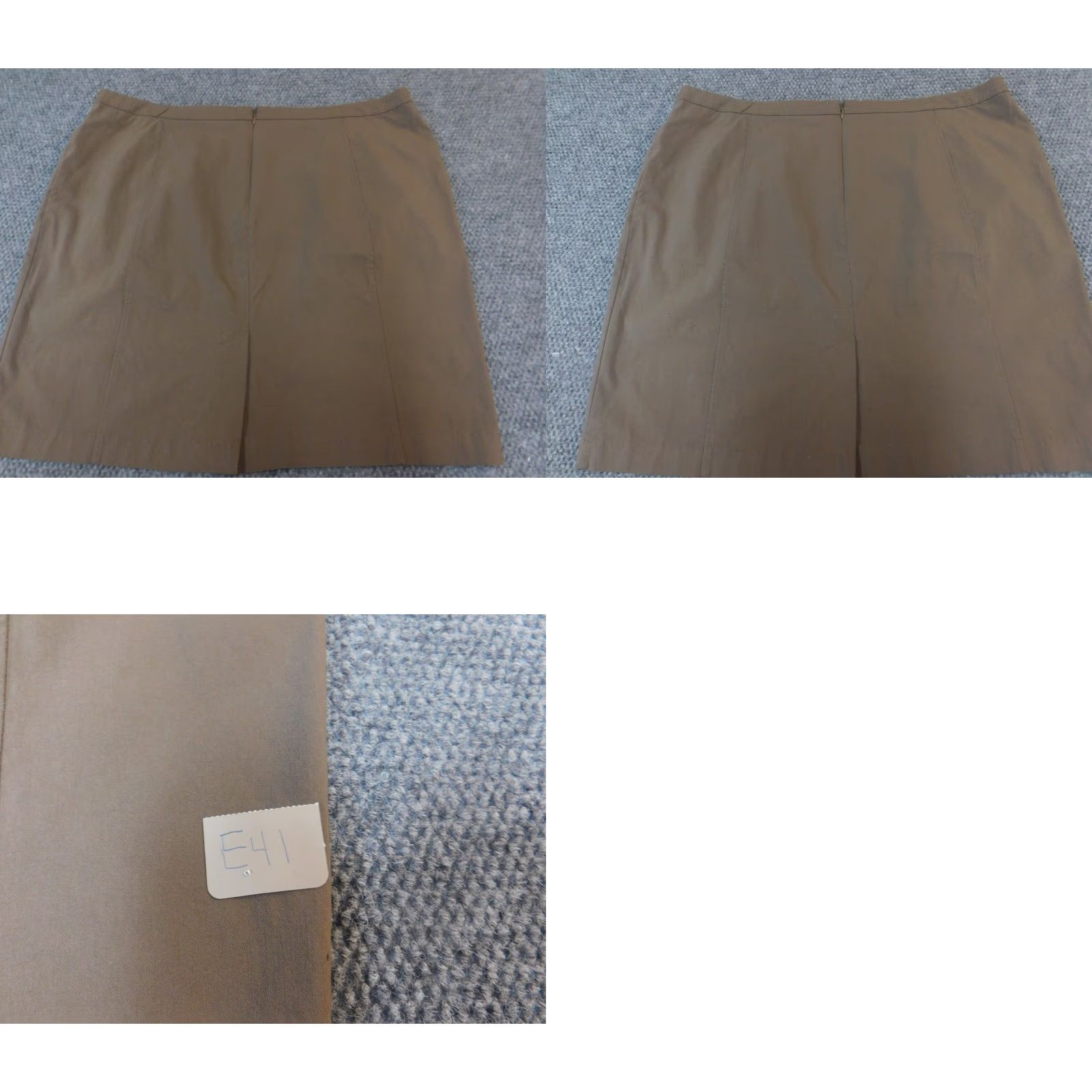 Vintage 89th & Madison Skirt Womens 24W Plus Brown mid A-Line Knee Length Zip Zipper Knit Cotton Wool Polyester Size 42" / US 20 - 8 Thumbnail