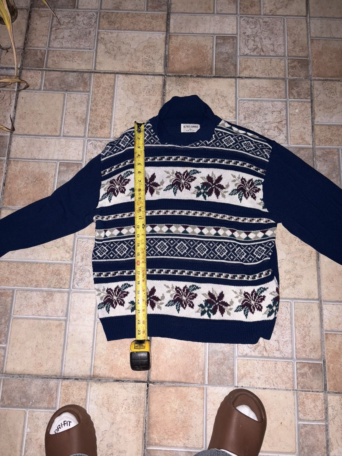Alfred Dunhill Alfred Dunner Floral Patterned Knit Sweater! Size XL / US 12-14 / IT 48-50 - 4 Thumbnail