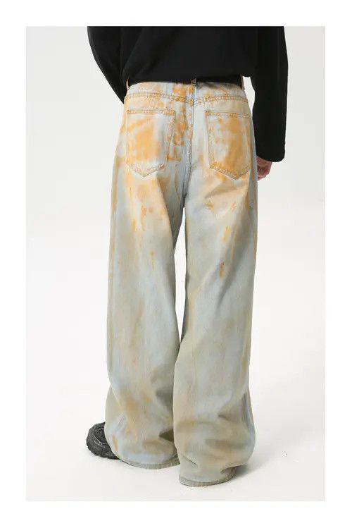 Other High street distressed tie-dyed vintage wide-leg jeans Size US 32 / EU 48 - 5 Thumbnail