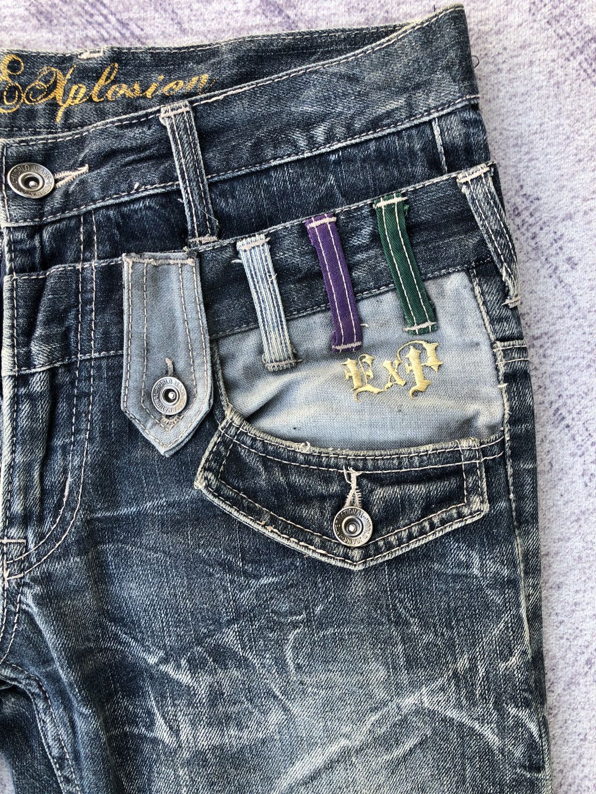 Japanese Brand × Jean Vintage Clothing Double Waist Jeans/Denim Size US 29 - 5 Thumbnail