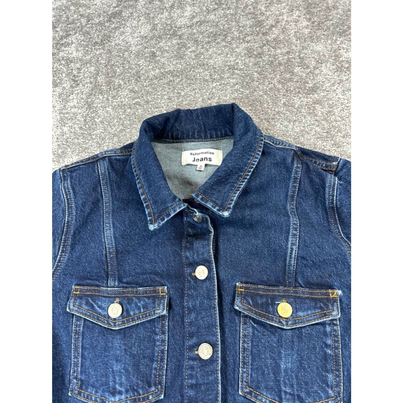Reformation VINTAGE Reformation Blue Denim Dress Women's Size 10 Casual A-Line Blouson Size L / US 10 / IT 46 - 2 Thumbnail