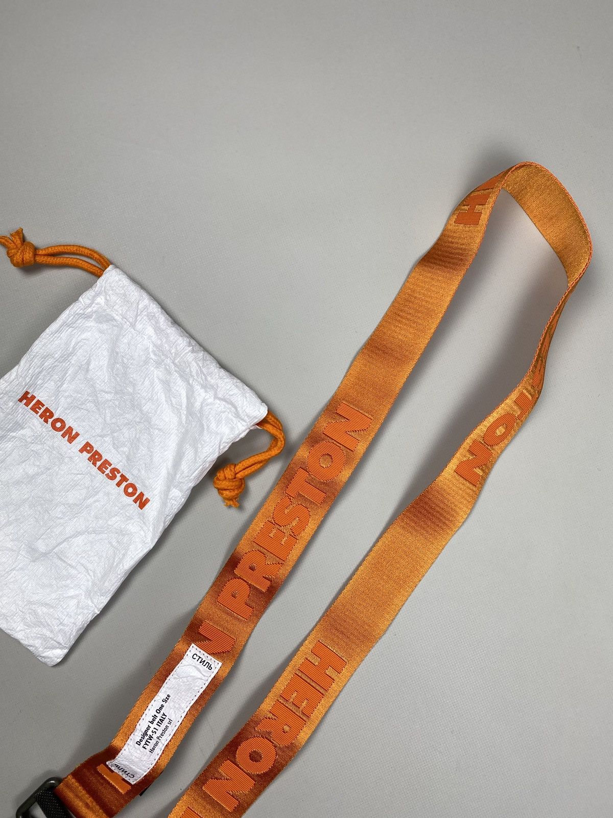 Heron Preston BNWT! Heron Preston KK Tape Belt Orange One Size Size ONE SIZE - 11 Thumbnail