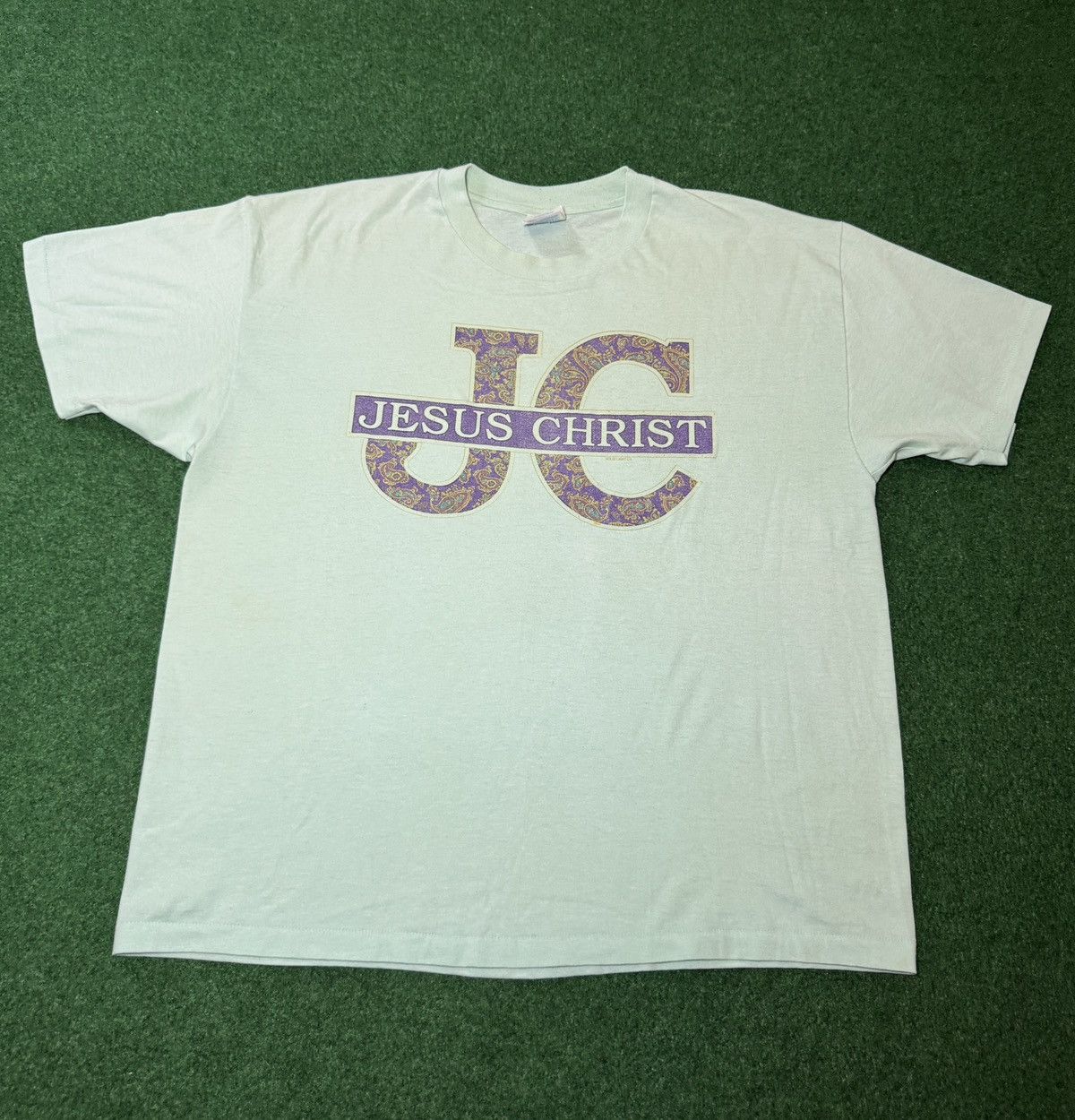Vintage Vintage 90s Jesus Christ Single Stitch Jesus Tee XL T Shirt Size US XL / EU 56 / 4 - 1 Thumbnail