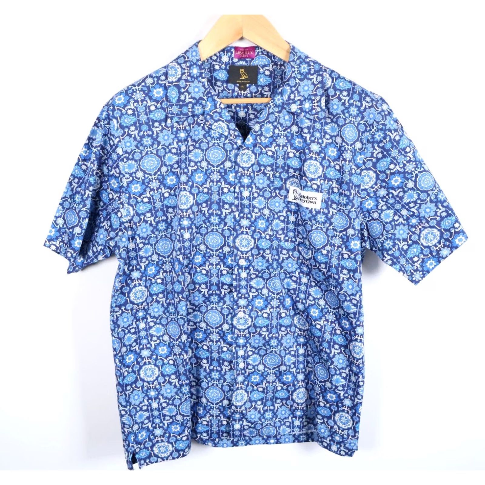 Vintage OVO x Liberty Fabric Shirt Men's XL Blue Geometric Oxford Button-Up Collared Casual 100% Cotton Size US XL / EU 56 / 4 - 2 Thumbnail