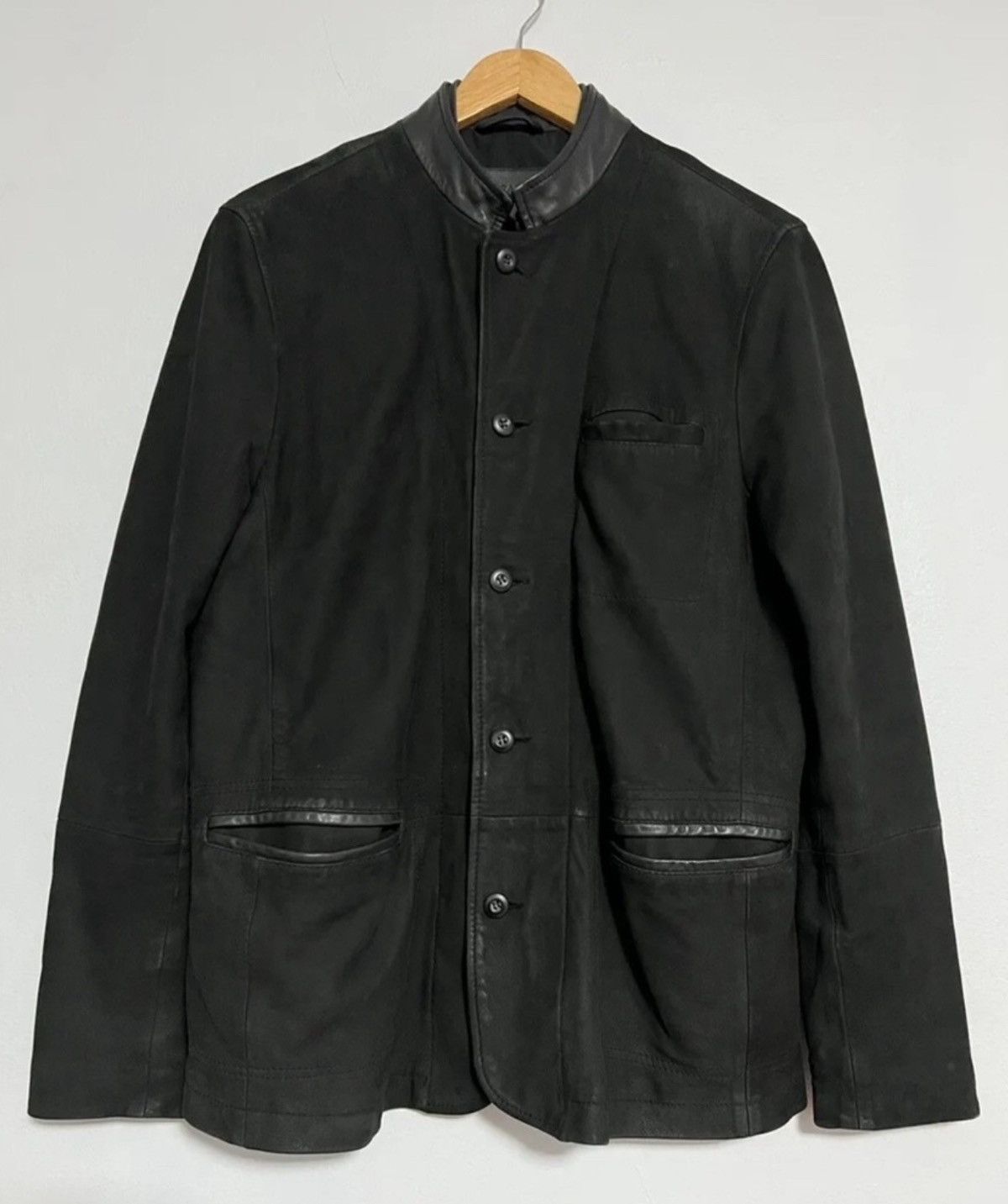 image of Allsaints Leather Jacket in Black, Men's (Size Small)