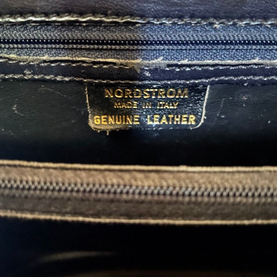 Nordstrom × Vintage Vintage Nordstrom Black Leather Box Purse Crossbody Handbag Size ONE SIZE - 8 Thumbnail
