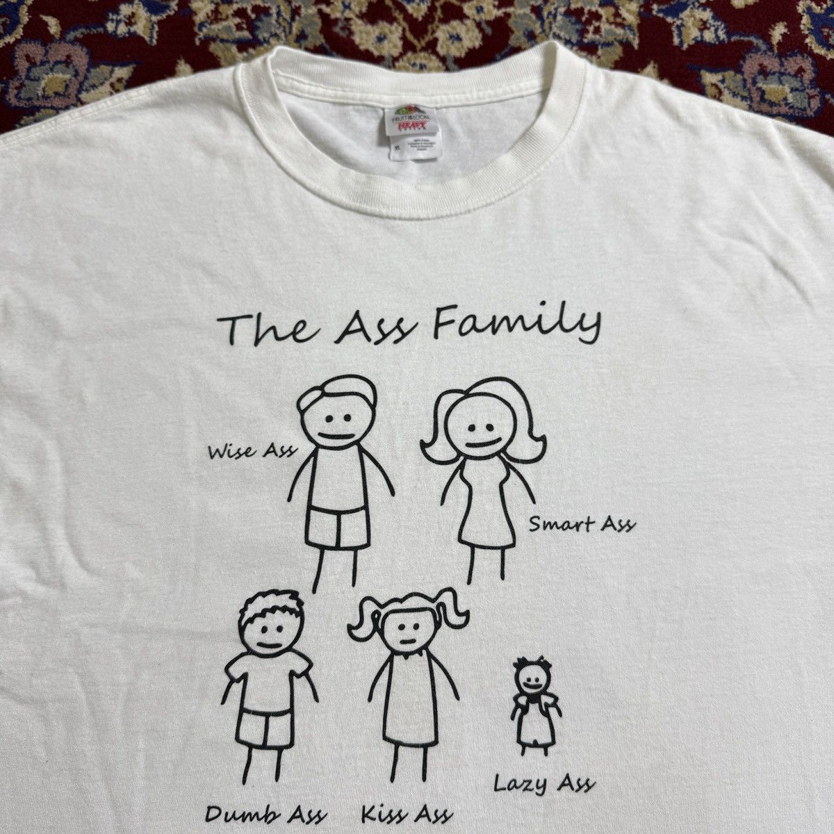 Vintage 2000s The Ass Family Wise Smart Dumb Kiss Lazy funny tee Y2k Size US XL / EU 56 / 4 - 1 Thumbnail