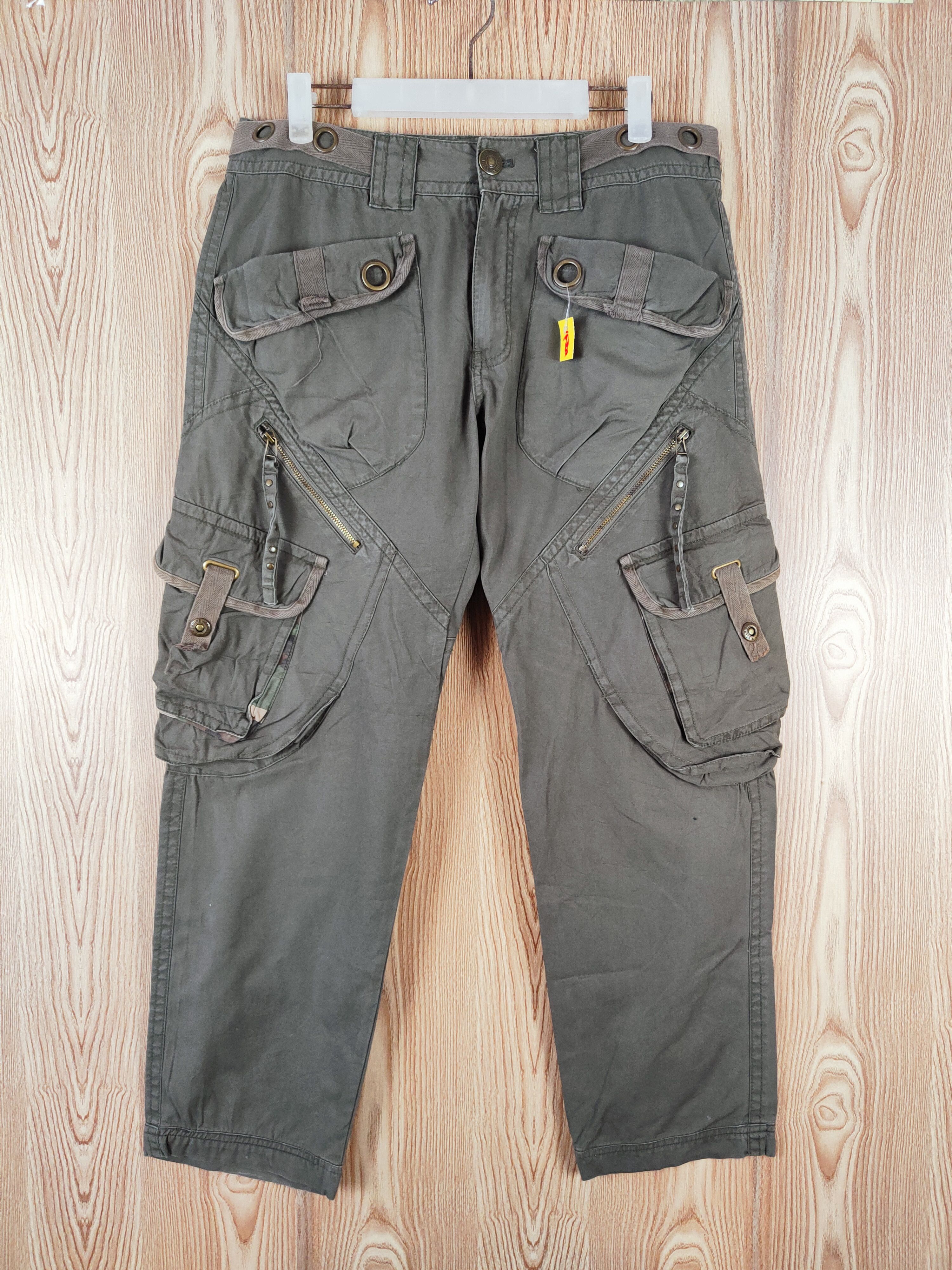Japanese Brand D Bruins Chinos Green Multipocket Tactical Cargo Pants #W516 Size US 32 / EU 48 - 1 Thumbnail