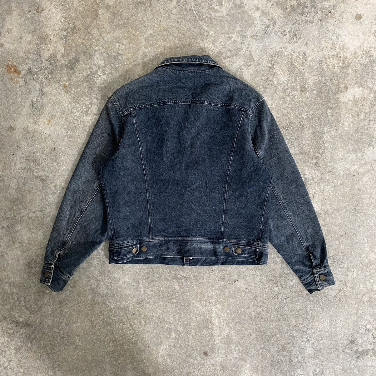 Marithe + Francois Girbaud 1980’s Vintage MFG Faded Black Lined Trucker Denim Jacket Size US M / EU 48-50 / 2 - 9 Thumbnail