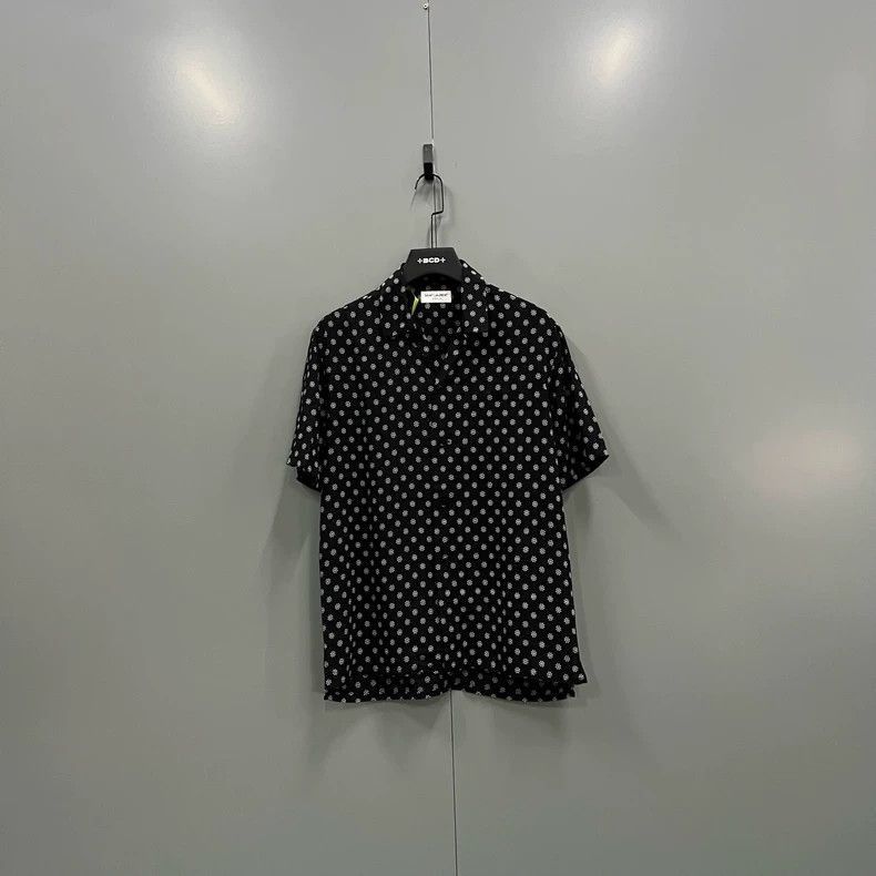 Saint Laurent Floral Polka Dot Short Sleeve Shirt-