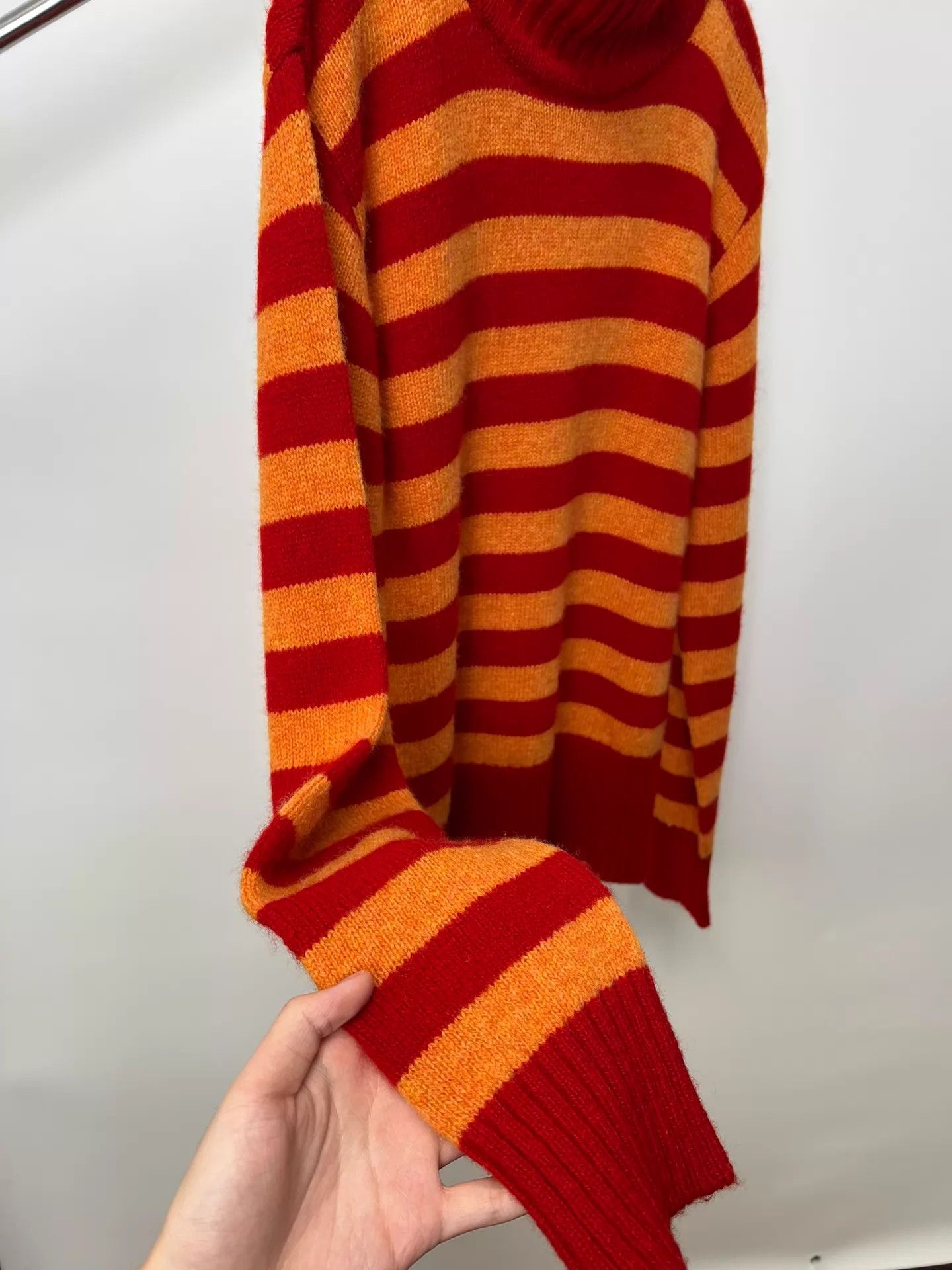 Dries Van Noten Dries Van Noten Retro Orange Striped Wool Sweater Size M / US 6-8 / IT 42-44 - 5 Thumbnail